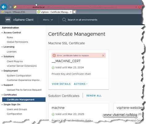 (advanced setting "vpxd. . Vcsa wcp certificate expired